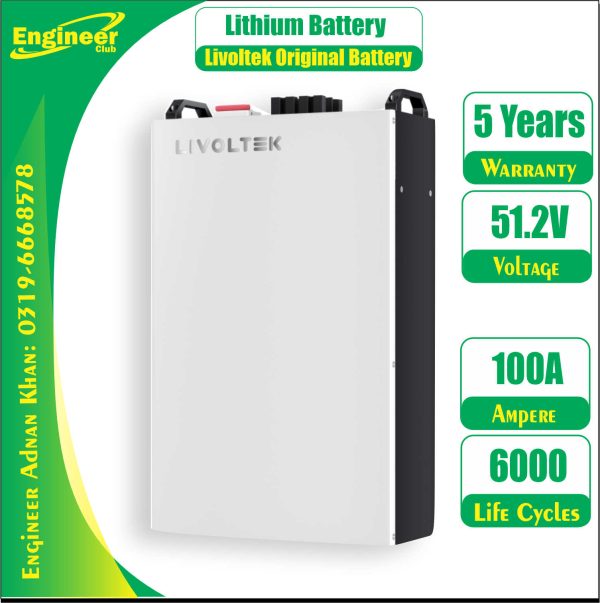 Lithium Battery Price in Pakistan Livoltec 51.2 V 100Ah 6000 Cycle